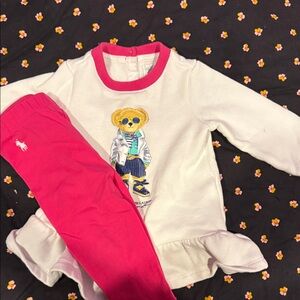 Ralph Lauren Pink and White Baby Outfit